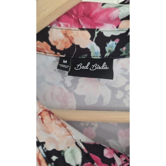 Bad Birdie M Black Floral Men's Golf Polo Shirt Golfing - Picture 2 of 6